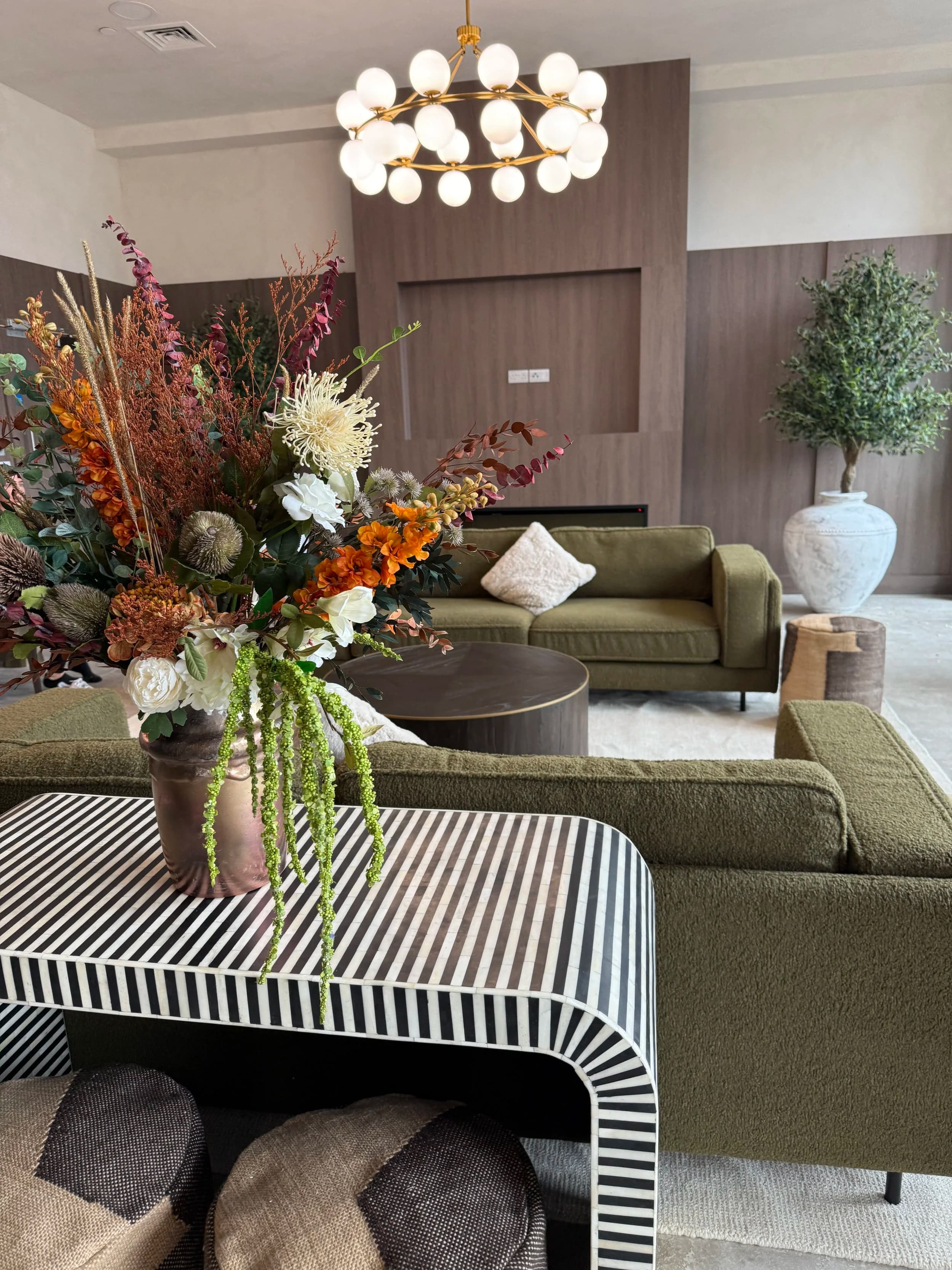 Fresh flowers in the Liverpool lounge.